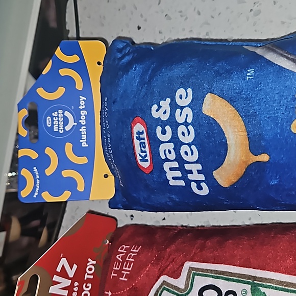 2 LARGE PLUSH DOG TOY HEINZ KETCHUP AND KRAFT MAC AND CHEESE - Picture 3 of 4